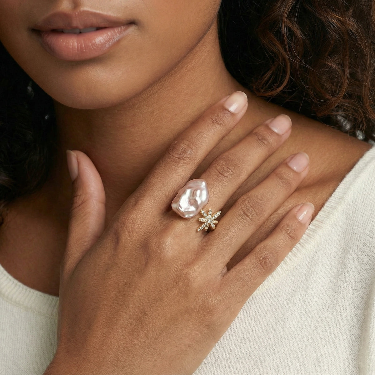Anillo Sueños de Perlas Estrelladas