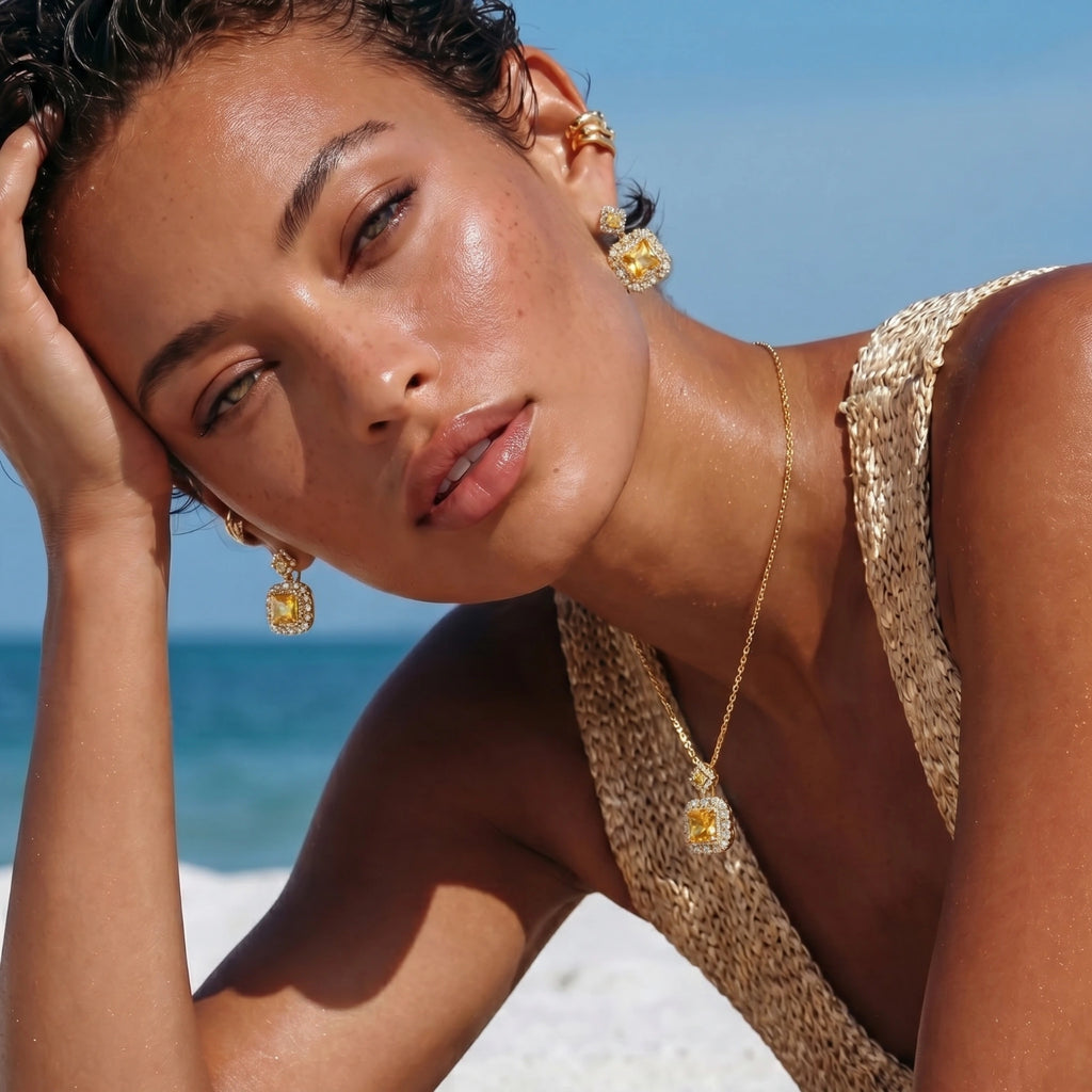 Conjunto Lujo Cuadrado Dorado